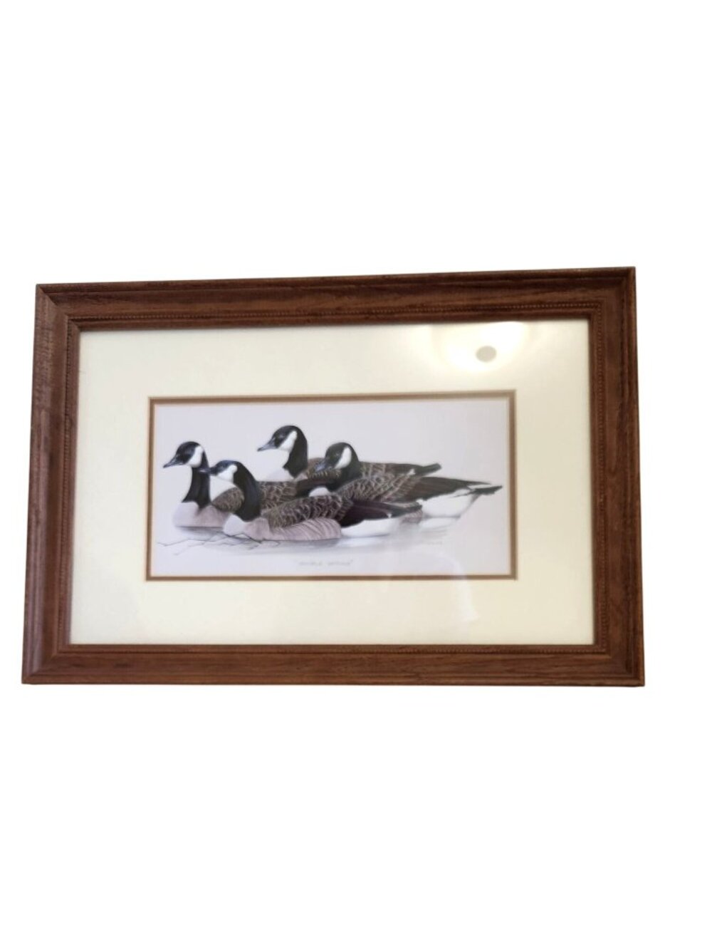 Double Dating Canada Geese Framed Art Print By Art LaMay Signed 1986  Wildlife D